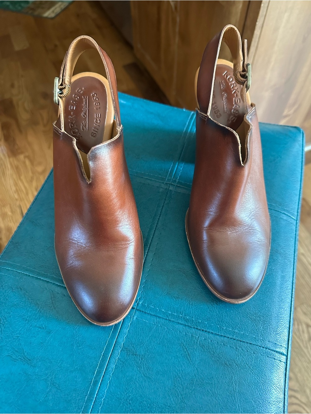 Kork-Ease Brown Leather Slingback Mules Size 7 New w/o tags Very Nice!!!!